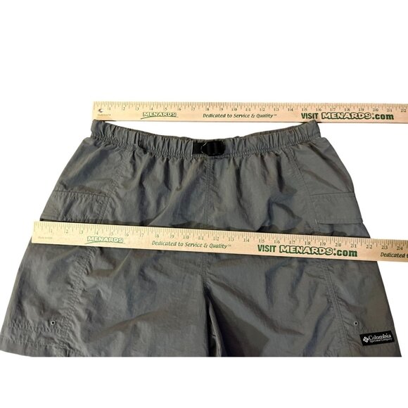 Vintage Columbia Nylon Belted Shorts Womens L Green Hiking Cargo Pockets - Picture 10 of 14
